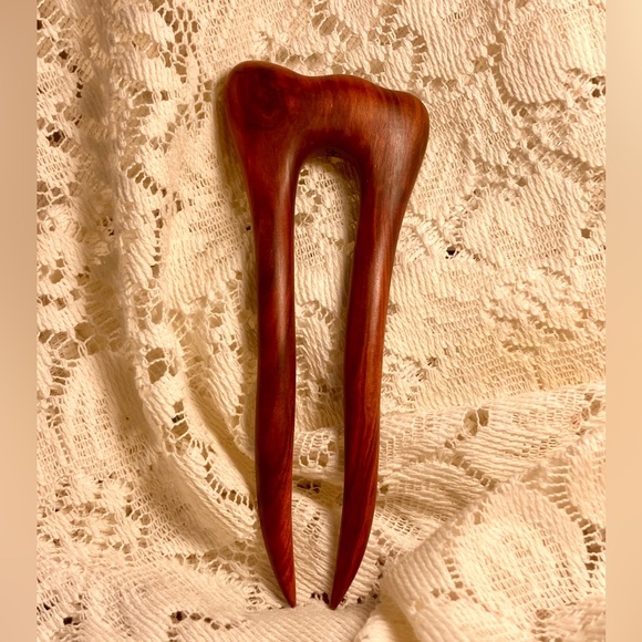 Wood Hair Fork Hand Carved from Grahtoe Studio - Picture 1 of 3